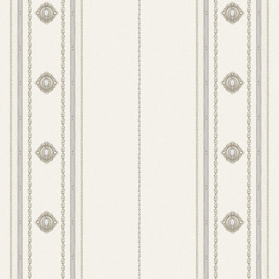 Decorative Striped Embossed Wallpaper, White, Silver 3D Boho Art Deco Ornate Home Wall Decor, Washable - Adawall -Houston Wallpaper Store - Walcoverings, Curtains & Wall Panels