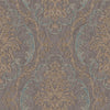 Deep Embossed Sparkling Damask Wallpaper, Stylish Brown Blue Glittering Luxury Fabric Feel Vivid Colors, Home Commercial Use, Easy Clean, Water Resistant - Adawall -Houston Wallpaper Store - Walcoverings, Curtains & Wall Panels