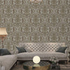 Deep Embossed Sparkling Damask Wallpaper, Stylish Brown Gray Glittering Luxury Fabric Feel Vivid Colors, Home Commercial Use, Easy Clean, Water Resistant - Adawall -Houston Wallpaper Store - Walcoverings, Curtains & Wall Panels