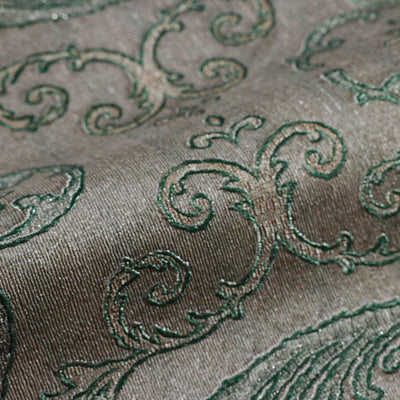 Deep Embossed Sparkling Damask Wallpaper, Stylish Brown Green Glittering Luxury Fabric Feel Vivid Colors, Home Commercial Use, Easy Clean, Water Resistant - Adawall -Houston Wallpaper Store - Walcoverings, Curtains & Wall Panels