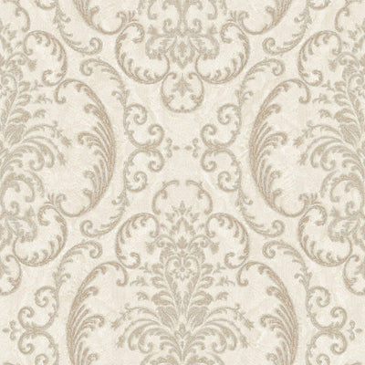 Deep Embossed Sparkling Damask Wallpaper, Stylish Cream Glittering Luxury Fabric Feel Vivid Colors, Home Commercial Use, Easy Clean, Water Resistant - Adawall -Houston Wallpaper Store - Walcoverings, Curtains & Wall Panels