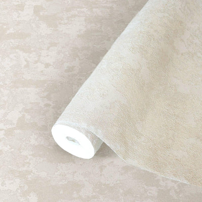 Distressed Metallic Wallpaper, Cream 3D Deep Embossed Shiny Rustic Aged Industrial Design - Adawall -Houston Wallpaper Store - Walcoverings, Curtains & Wall Panels