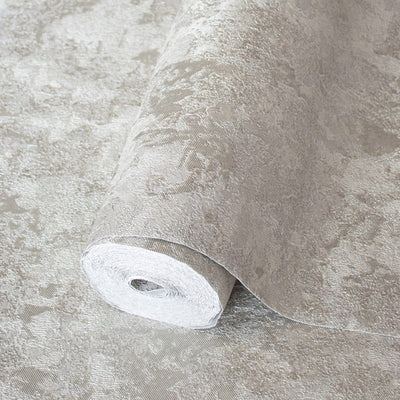 Distressed Metallic Wallpaper, Light Beige 3D Deep Embossed Shiny Rustic Aged Industrial Design - Adawall -Houston Wallpaper Store - Walcoverings, Curtains & Wall Panels