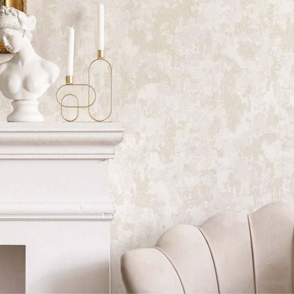 Distressed Worn Wallpaper, Ivory 3D Embossed Textured Weathered Solid Color Wallcovering, Abstract Contemporary Home Commercial Interior Wall Design - Adawall -Houston Wallpaper Store - Walcoverings, Curtains & Wall Panels