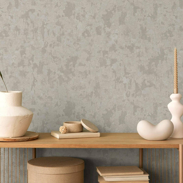 Distressed Worn Wallpaper, Tan 3D Embossed Textured Weathered Solid Color Wallcovering, Abstract Contemporary Home Commercial Interior Wall Design - Adawall -Houston Wallpaper Store - Walcoverings, Curtains & Wall Panels