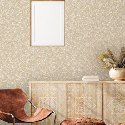 Durable Beige Pattern Embossed Wallpaper, Home Wall Decor, Aesthetic Wallpaper, Textured Wallcovering Non-Adhesive - 41.7”W X 393”H - Adawall -Houston Wallpaper Store - Walcoverings, Curtains & Wall Panels