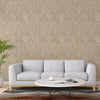 Elegant Beige Striped Embossed Wallpaper, Non-Adhesive - 113 sq ft - Walloro High End Wallcoverings & More