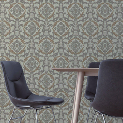 Elegant Damask Deep Embossed Wallpaper, 3D Textured Wallcovering, Traditional, Extra Large 114 sq ft Roll, Fabric Feel, Durable, Washable - Adawall -Houston Wallpaper Store - Walcoverings, Curtains & Wall Panels