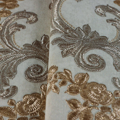 Elegant Damask Deep Embossed Wallpaper, 3D Textured Wallcovering, Traditional, Extra Large 114 sq ft Roll, Fabric Feel, Durable, Washable - Adawall -Houston Wallpaper Store - Walcoverings, Curtains & Wall Panels