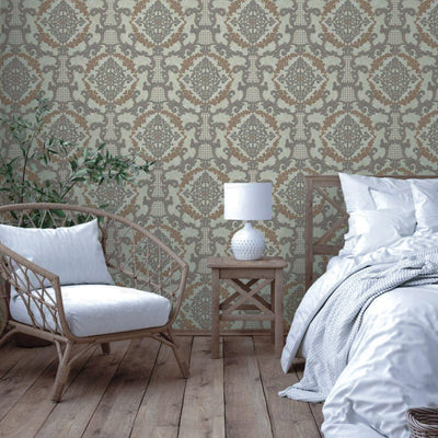 Elegant Damask Deep Embossed Wallpaper, 3D Textured Wallcovering, Traditional, Extra Large 114 sq ft Roll, Fabric Feel, Durable, Washable - Adawall -Houston Wallpaper Store - Walcoverings, Curtains & Wall Panels