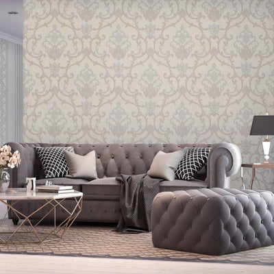 Elegant Damask Deep Embossed Wallpaper, 3D Textured Wallcovering, Traditional, Extra Large 114 sq ft Roll, Luxury Wallpaper, Washable - Adawall -Houston Wallpaper Store - Walcoverings, Curtains & Wall Panels
