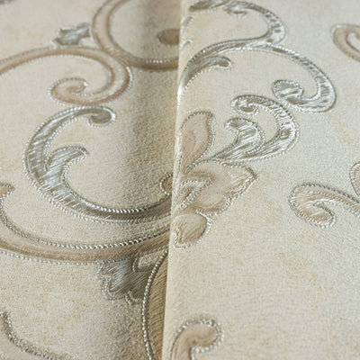 Elegant Damask Deep Embossed Wallpaper, 3D Textured Wallcovering, Traditional, Extra Large 114 sq ft Roll, Luxury Wallpaper, Washable - Adawall -Houston Wallpaper Store - Walcoverings, Curtains & Wall Panels