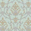 Elegant Damask Deep Embossed Wallpaper, 3D Textured Wallcovering, Traditional, Light Blue, Extra Large 114 sq ft Roll, Luxury, Washable - Adawall -Houston Wallpaper Store - Walcoverings, Curtains & Wall Panels