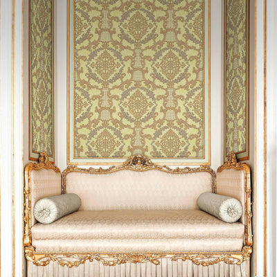 Elegant Damask Deep Embossed Wallpaper,3D Textured Wallcovering, Traditional, Extra Large 114 sq ft Roll, Fabric Feel, Durable, Light Green - Adawall -Houston Wallpaper Store - Walcoverings, Curtains & Wall Panels