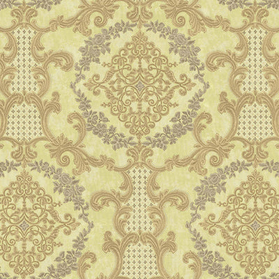 Elegant Damask Deep Embossed Wallpaper,3D Textured Wallcovering, Traditional, Extra Large 114 sq ft Roll, Fabric Feel, Durable, Light Green - Adawall -Houston Wallpaper Store - Walcoverings, Curtains & Wall Panels