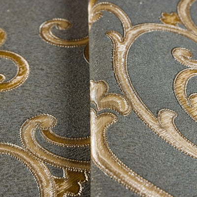 Elegant Damask Embossed Wallpaper, 3D Textured Wallcovering, Traditional, Neutral Gold, Extra Large 114 sq ft Roll, Luxury, Washable, Decor - Adawall -Houston Wallpaper Store - Walcoverings, Curtains & Wall Panels