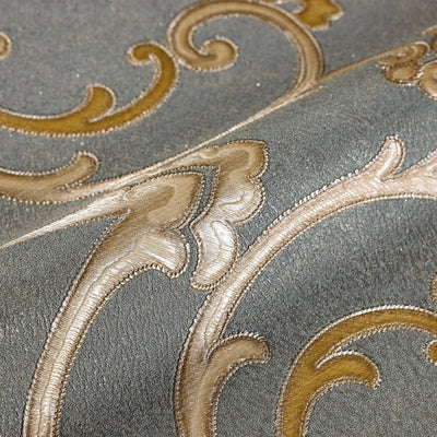 Elegant Damask Embossed Wallpaper, 3D Textured Wallcovering, Traditional, Neutral Gold, Extra Large 114 sq ft Roll, Luxury, Washable, Decor - Adawall -Houston Wallpaper Store - Walcoverings, Curtains & Wall Panels