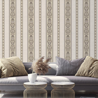 Elegant Deep Embossed Wallpaper, Shimmering Damask 3D Textured Wallcovering, Traditional, Large 114 sq ft Roll, Accent Wall, Washable, Decor - Adawall -Houston Wallpaper Store - Walcoverings, Curtains & Wall Panels