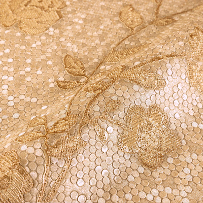 Elegant Golden Pattern Flowered Embossed Wallpaper, Home Wall Decor, Aesthetic Wallpaper, Textured Wallcovering Non-Adhesive and Non-Peel - Adawall -Houston Wallpaper Store - Walcoverings, Curtains & Wall Panels