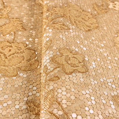 Elegant Golden Pattern Flowered Embossed Wallpaper, Home Wall Decor, Aesthetic Wallpaper, Textured Wallcovering Non-Adhesive and Non-Peel - Adawall -Houston Wallpaper Store - Walcoverings, Curtains & Wall Panels