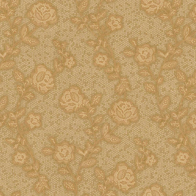 Elegant Golden Pattern Flowered Embossed Wallpaper, Home Wall Decor, Aesthetic Wallpaper, Textured Wallcovering Non-Adhesive and Non-Peel - Adawall -Houston Wallpaper Store - Walcoverings, Curtains & Wall Panels