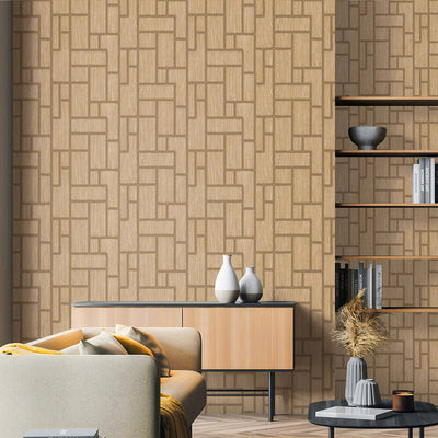 Elegant Wood Pattern 3D Embossed Wallpaper, Light Brown Farmhouse Lodge Realistic Wood Plank Textured Wall Covering - Adawall -Houston Wallpaper Store - Walcoverings, Curtains & Wall Panels