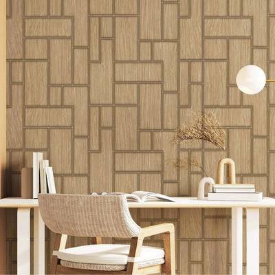 Elegant Wood Pattern 3D Embossed Wallpaper, Light Brown Farmhouse Lodge Realistic Wood Plank Textured Wall Covering - Adawall -Houston Wallpaper Store - Walcoverings, Curtains & Wall Panels