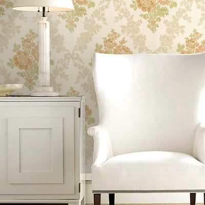Embossed Floral Wallpaper, White Home Wall Decor, Aesthetic Wallpaper, Textured Wallcovering Non-Adhesive and Non-Peel and Stick - Adawall -Houston Wallpaper Store - Walcoverings, Curtains & Wall Panels