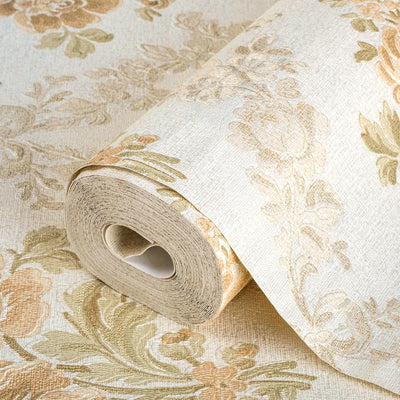 Embossed Floral Wallpaper, White Home Wall Decor, Aesthetic Wallpaper, Textured Wallcovering Non-Adhesive and Non-Peel and Stick - Adawall -Houston Wallpaper Store - Walcoverings, Curtains & Wall Panels