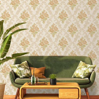 Embossed Floral Wallpaper, White Home Wall Decor, Aesthetic Wallpaper, Textured Wallcovering Non-Adhesive and Non-Peel and Stick - Adawall -Houston Wallpaper Store - Walcoverings, Curtains & Wall Panels