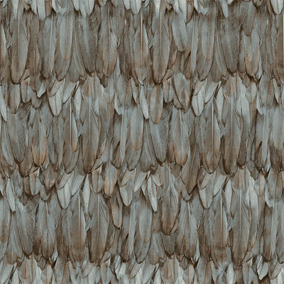 Exotic Feathers Pattern Embossed Wallpaper, Brown Neutral Tropical 3D Textured Birds Wallcovering - Adawall -Houston Wallpaper Store - Walcoverings, Curtains & Wall Panels