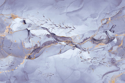 Fish Wall Mural, Purple Japan Koi Pond Fish Wallpaper, Elegant Abstract Stone Wall Covering, Removable, Modern, Non-Pasted, Stylish - Adawall -Houston Wallpaper Store - Walcoverings, Curtains & Wall Panels