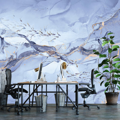 Fish Wall Mural, Purple Japan Koi Pond Fish Wallpaper, Elegant Abstract Stone Wall Covering, Removable, Modern, Non-Pasted, Stylish - Adawall -Houston Wallpaper Store - Walcoverings, Curtains & Wall Panels