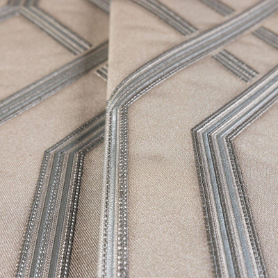 Geometric Wallpaper, 3D Embossed Modern Flocked Wallcovering, Light Gray, Silver Fabric Touch Contemporary Washable, Extra Large 177 sq ft Roll - Adawall -Houston Wallpaper Store - Walcoverings, Curtains & Wall Panels