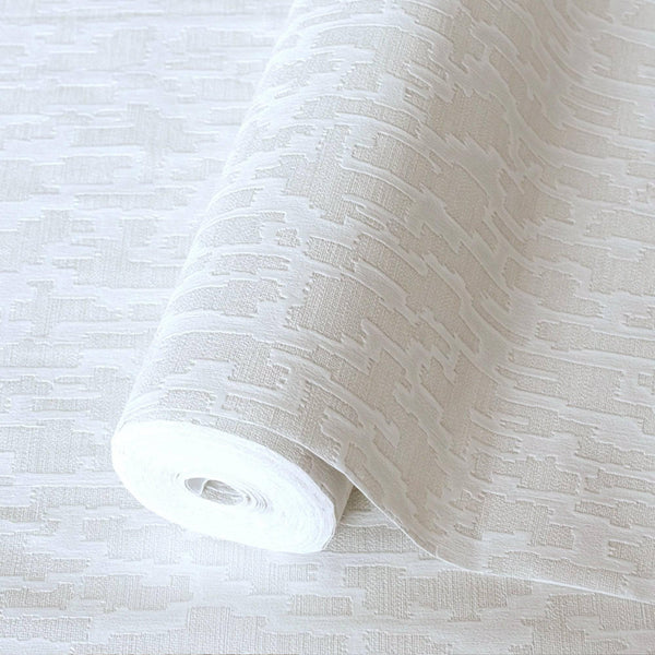 Glam Solid Color Wallpaper, Ivory Rich Embossed Abstract Metallic Accents, Shimmering Design - Adawall -Houston Wallpaper Store - Walcoverings, Curtains & Wall Panels