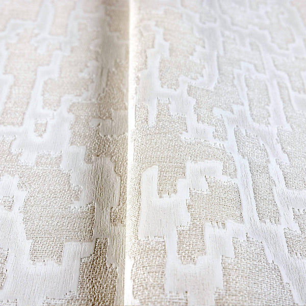 Glam Solid Color Wallpaper, Ivory Rich Embossed Abstract Metallic Accents, Shimmering Design - Adawall -Houston Wallpaper Store - Walcoverings, Curtains & Wall Panels