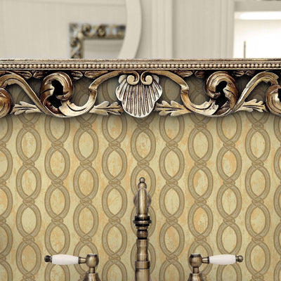 Gold Geometric Chain Pattern Wallpaper, Deep Embossed Stylish Sparkling Luxury Design - Adawall -Houston Wallpaper Store - Walcoverings, Curtains & Wall Panels