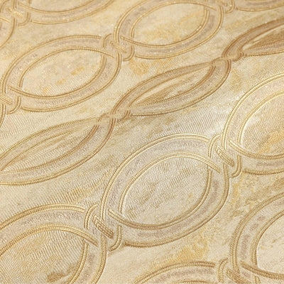 Gold Geometric Chain Pattern Wallpaper, Deep Embossed Stylish Sparkling Luxury Design - Adawall -Houston Wallpaper Store - Walcoverings, Curtains & Wall Panels