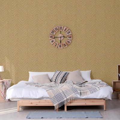 Gold Shiny Chevron Wallpaper, Deep Embossed Luxury Shimmering Geometric Pattern Wall Paper, Large Non-Pasted 114 sq ft Roll - Adawall -Houston Wallpaper Store - Walcoverings, Curtains & Wall Panels