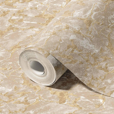 Golden Vein Marble Beige Embossed Wallpaper, Home Wall Decor, Aesthetic Wallpaper, Textured Wallcovering Non-Adhesive and Non-Peel and Stick - Adawall -Houston Wallpaper Store - Walcoverings, Curtains & Wall Panels
