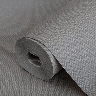 Gray Chevron Wallpaper, Textured Modern Fabric Like Wallcovering, Solid Neutral Colors - Adawall -Houston Wallpaper Store - Walcoverings, Curtains & Wall Panels