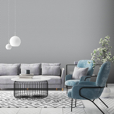 Gray Elegant Hexagon Embossed Wallpaper, Small Honeycomb Grid Pattern Textured wallcovering - Adawall -Houston Wallpaper Store - Walcoverings, Curtains & Wall Panels