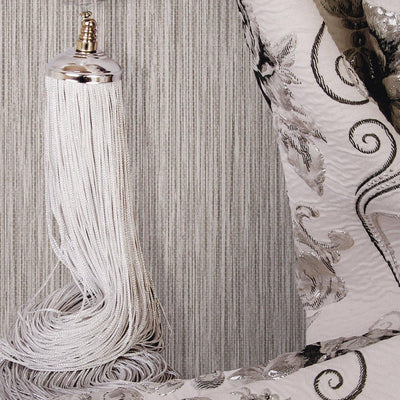 Gray Elegant Striped Embossed Wallpaper, Jute Natural Color Linen Textured Wallcovering - Adawall -Houston Wallpaper Store - Walcoverings, Curtains & Wall Panels