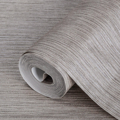 Gray Elegant Striped Embossed Wallpaper, Jute Natural Color Linen Textured Wallcovering - Adawall -Houston Wallpaper Store - Walcoverings, Curtains & Wall Panels