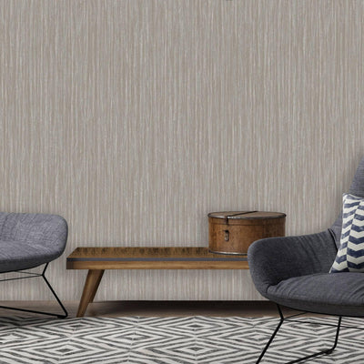 Gray Embossed Wallpaper, 3D Linen Textured, Wallcovering, Traditional, Extra Large 114 sq ft Roll, Fabric Feel, Striped - Adawall -Houston Wallpaper Store - Walcoverings, Curtains & Wall Panels