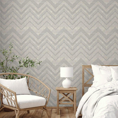Gray Large Modern Chevron 3D Embossed Wallpaper, Modern Rich Textured Wallcovering - Adawall -Houston Wallpaper Store - Walcoverings, Curtains & Wall Panels