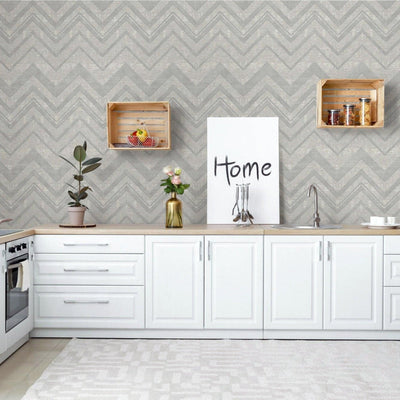 Gray Large Modern Chevron 3D Embossed Wallpaper, Modern Rich Textured Wallcovering - Adawall -Houston Wallpaper Store - Walcoverings, Curtains & Wall Panels