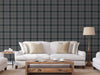 Gray Large Plaid Textured Wallpaper, Tartan Fabric Pattern Classical Modern Non-Pasted Wallcovering - Walloro High End Wallcoverings & More