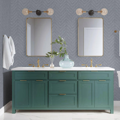 Gray Shiny Chevron Wallpaper, Deep Embossed Luxury Shimmering Geometric Pattern Wall Paper, Large Non-Pasted 114 sq ft Roll - Adawall -Houston Wallpaper Store - Walcoverings, Curtains & Wall Panels