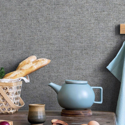 Gray Sparkling Linen Texture Textured Wallpaper, Classical Woven Fabric Decorative Wallcovering - Adawall -Houston Wallpaper Store - Walcoverings, Curtains & Wall Panels